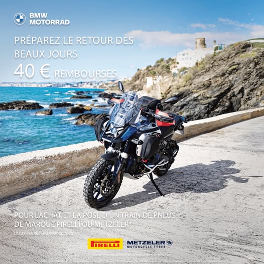 Pirelli et Metzeler - profitez de 40€ remboursés pour l’achat et la pose d’un train de pneus .